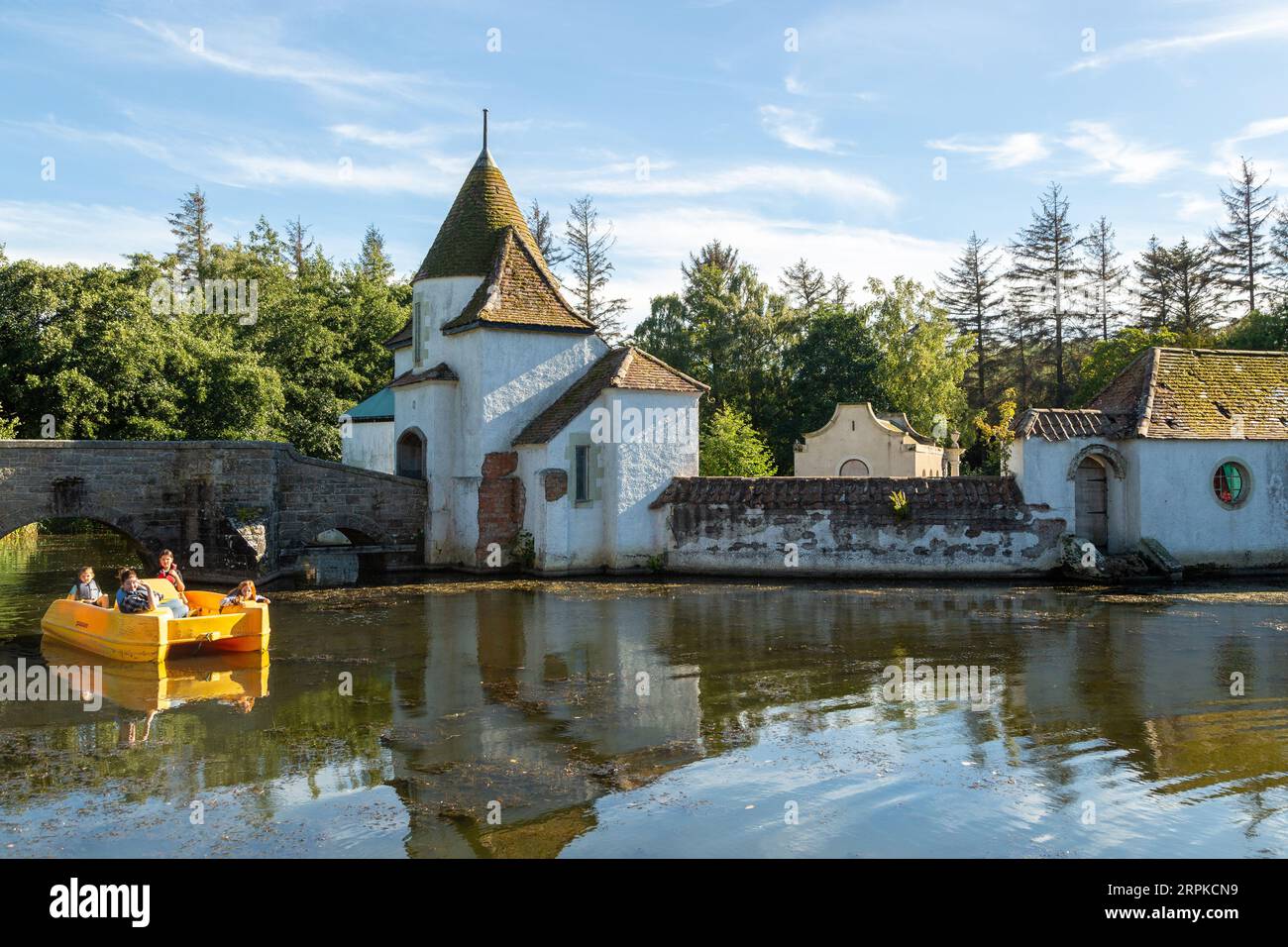 The Dutch Village boating lake at Craigtoun Country Park, Fife, Scotland Stock Photo