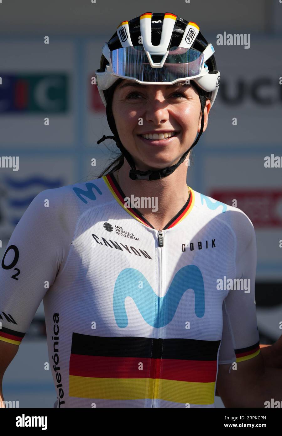 Liane Lippert of Movistar Team Women  during the Classic Lorient Agglomration - Trophe Ceratizit, UCI Women's World Tour cycling race on September 2, 2023 in Plouay, France - Photo Laurent Lairys / DPPI Stock Photo