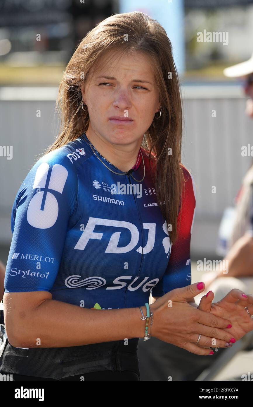 Marie Le Net of FDJ-Suez    during the Classic Lorient Agglomration - Trophe Ceratizit, UCI Women's World Tour cycling race on September 2, 2023 in Plouay, France - Photo Laurent Lairys / DPPI Stock Photo