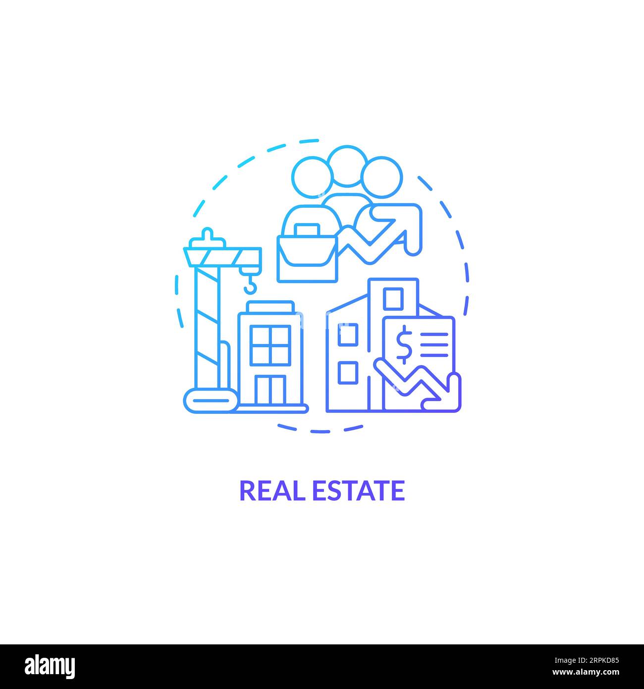 2D gradient real estate line icon concept Stock Vector