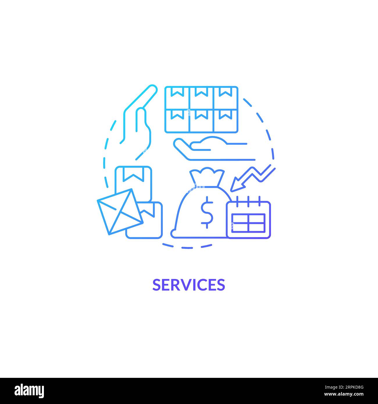 2D gradient services line icon concept Stock Vector