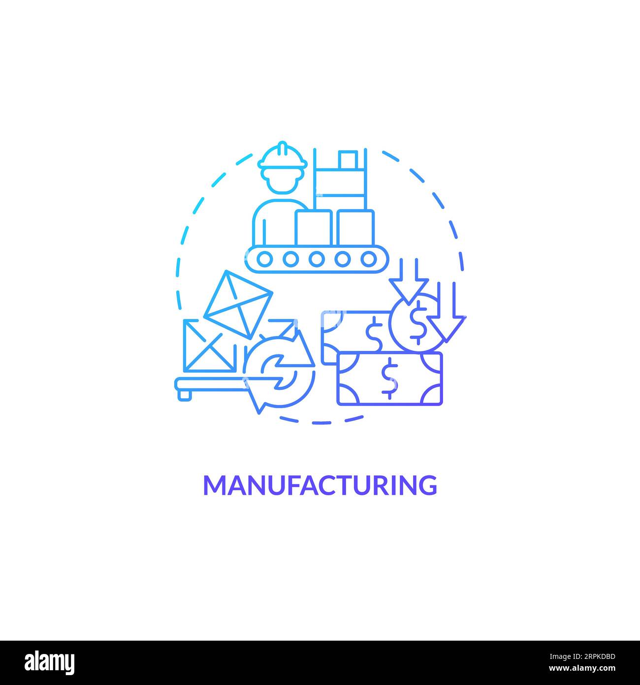 2D gradient manufacturing line icon concept Stock Vector