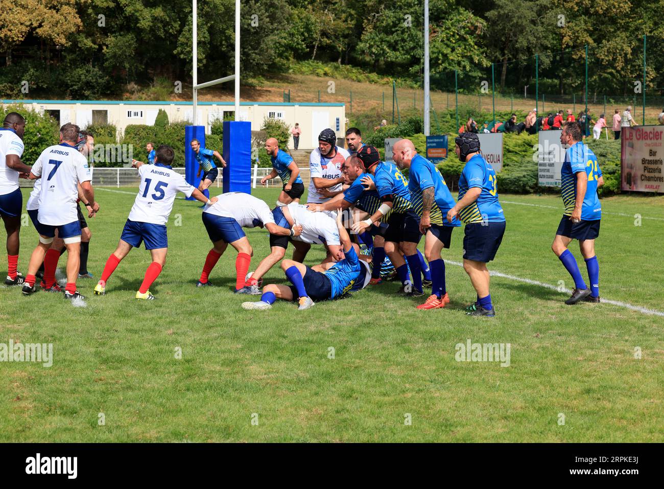 Sarlat, France. September 4, 2023. Parliamentarians' Rugby World Cup 2023 in France. France – European Parliament. The French parliamentary team (in w Stock Photo