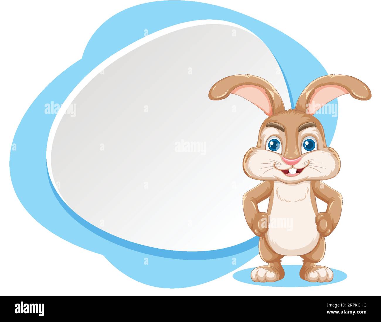 A cheerful cartoon banner featuring a cute rabbit Stock Vector Image ...