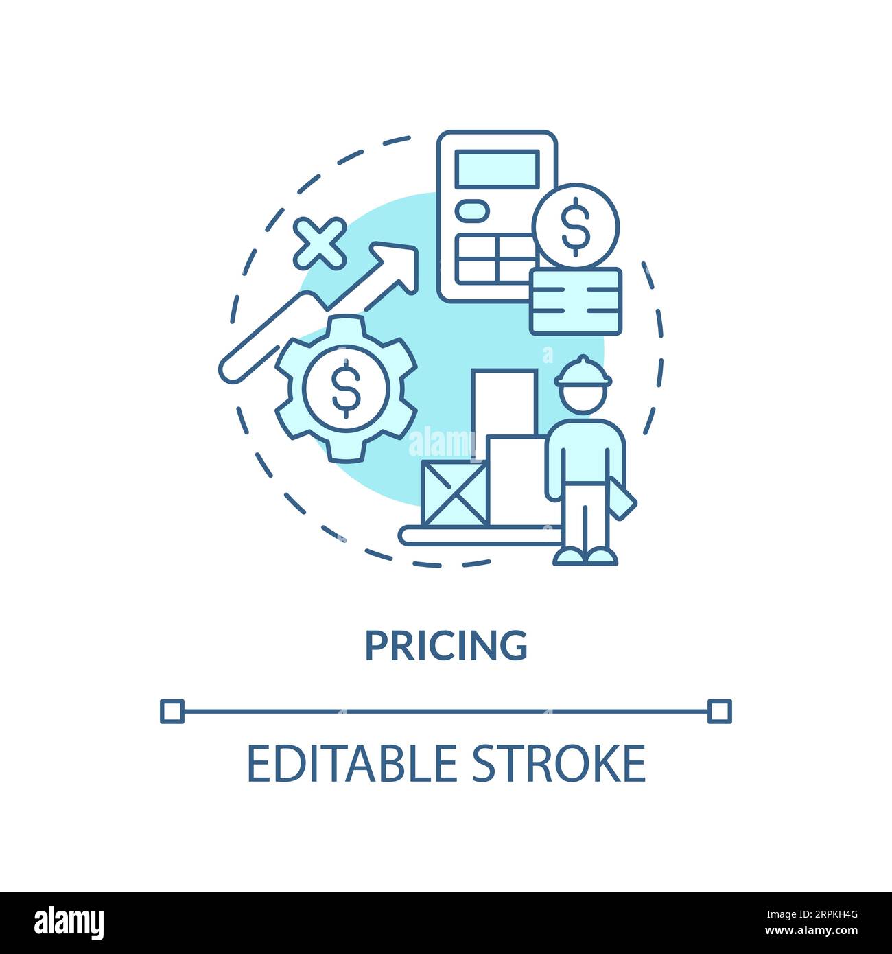 2D customizable pricing blue icon concept Stock Vector