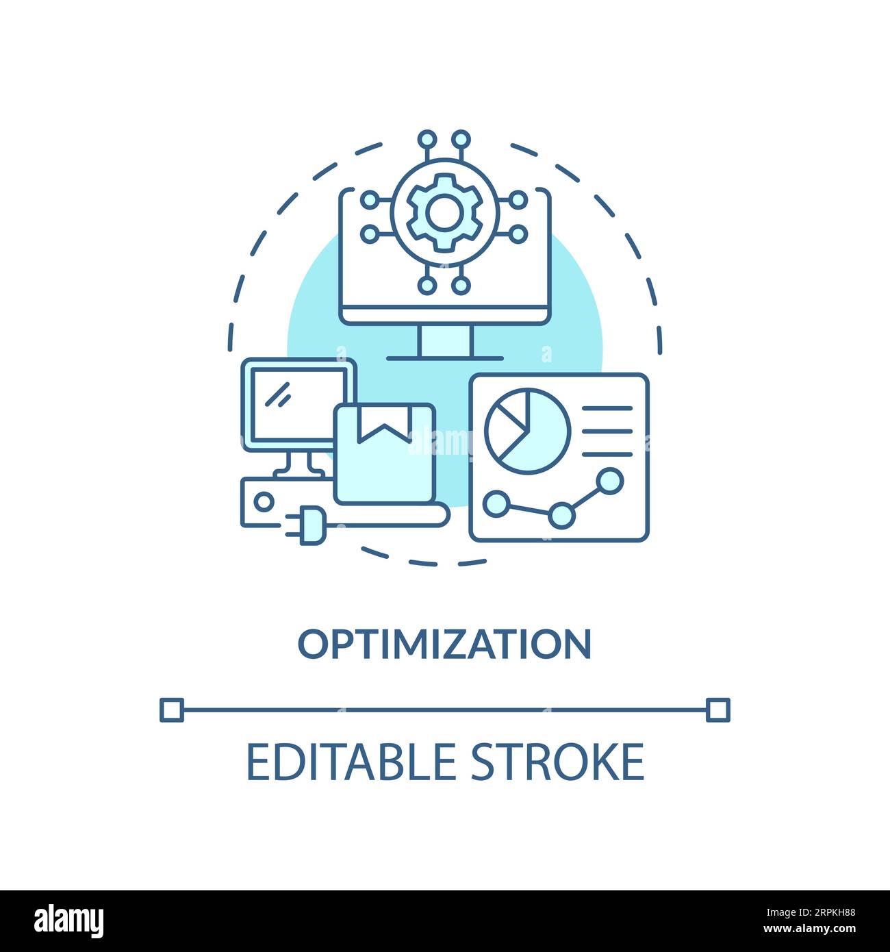 2D customizable optimization blue icon concept Stock Vector