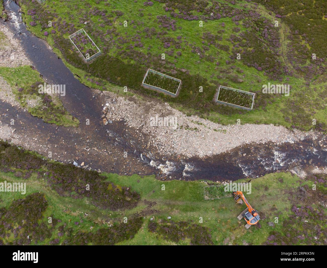 Creating natural barriers on the river clunie using trees and creating