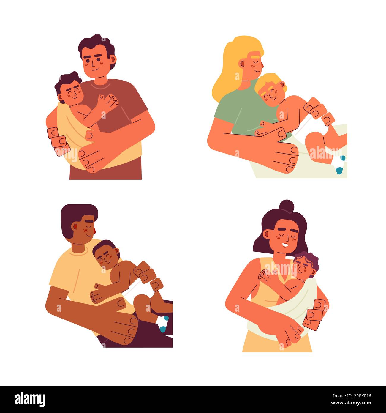 Parenthood Flat Concept Vector Spot Illustrations Set Stock Vector Parenthood flat concept vector spot illustrations set stock vector