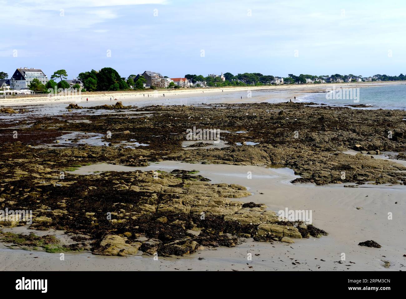 Grande Plage de Carnac is a wide expanse of beach in Carnac in Brittany France Stock Photo