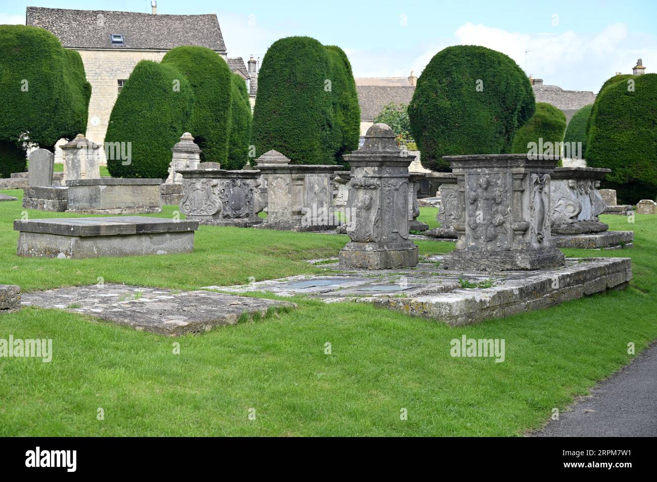 Bale tombs, St Mary's Church, Painswick, Gloucestershire Stock Photo