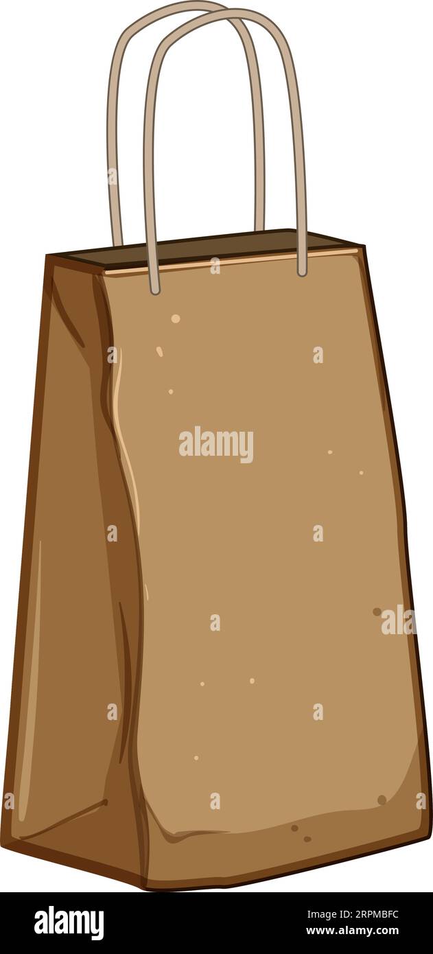 brown paper lunch bag cartoon vector illustration Stock Vector Image