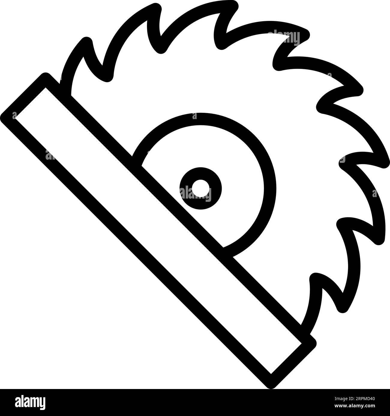 Line circular saw icon as an editable outline for web design Stock