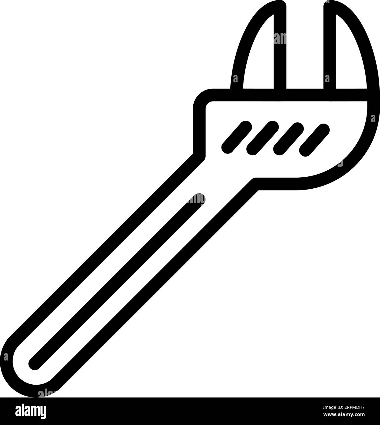 Line wrench icon as an editable outline for your design Stock Vector