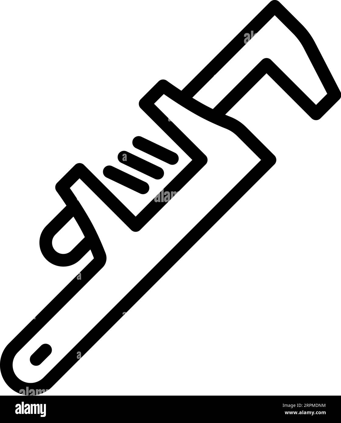 Line adjustable wrench icon as an editable outline for your design