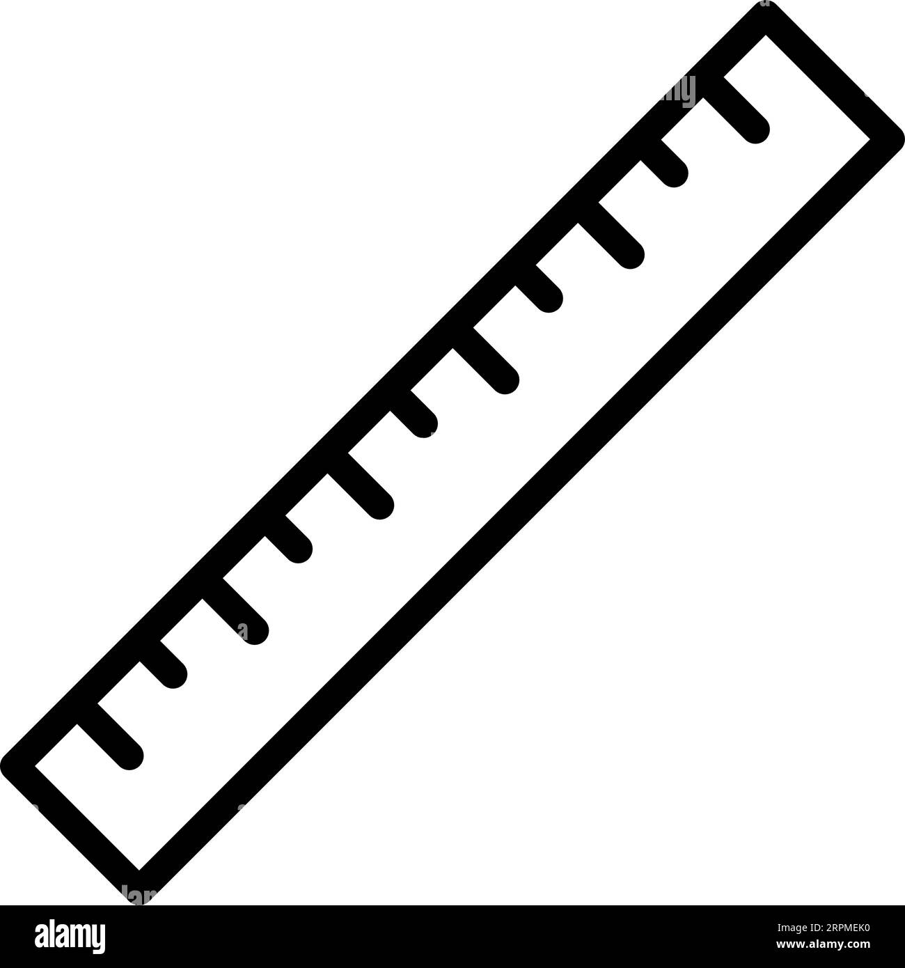 Line ruler icon as an editable outline for web design Stock Vector