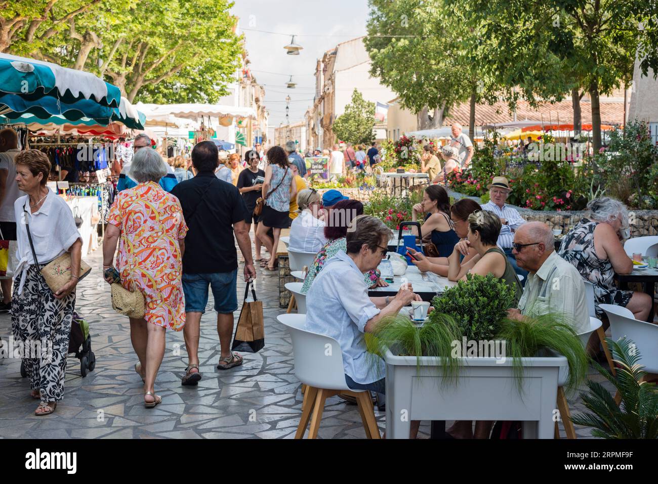 Outdoor Market, Meze, Herault, Occitanie, France Stock Photo