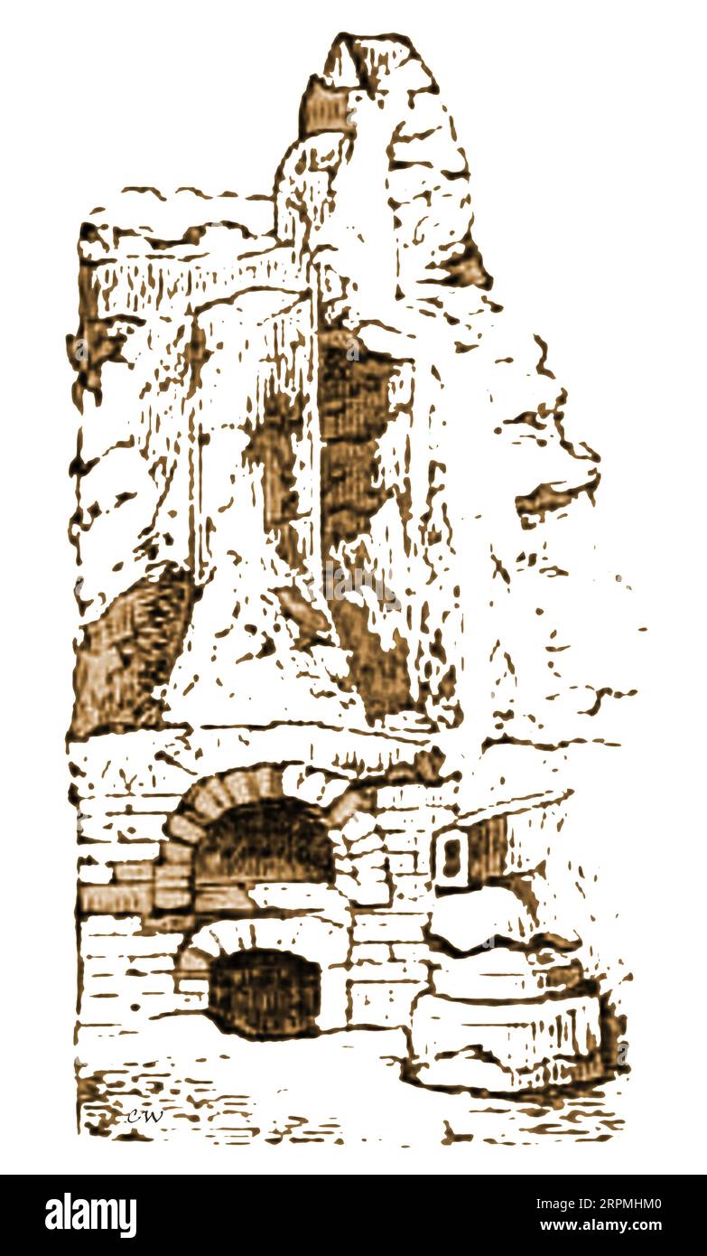 A 19th century illustration of a Baker's oven or Caminus - Pompei., Italy    -----Un'illustrazione del XIX secolo di un forno da panettiere o Caminus - Pompei, Italia Stock Photo