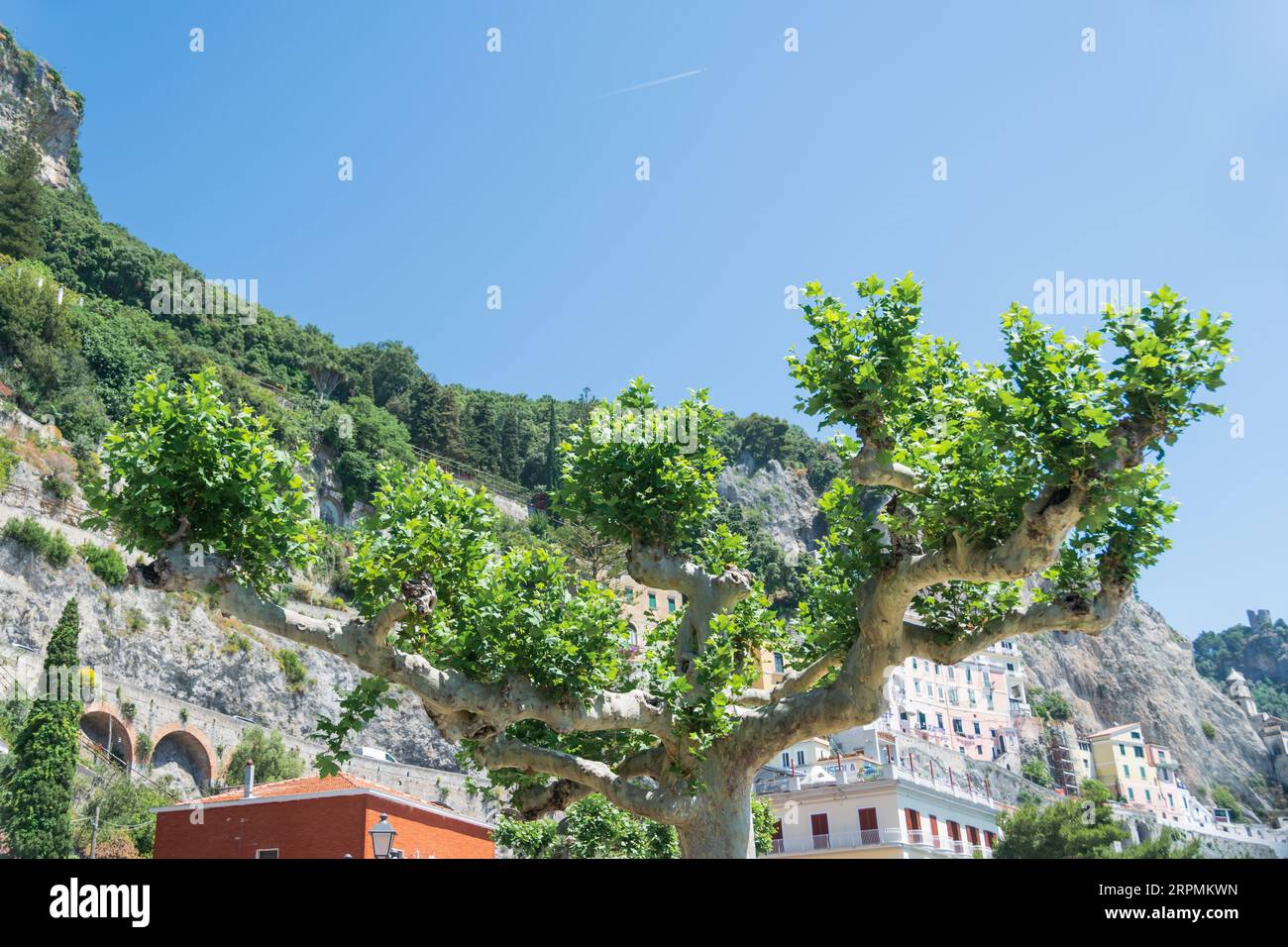 Amalfi's Architectural Gems: A Visual Feast of Coastal Beauty, Italy Stock Photo