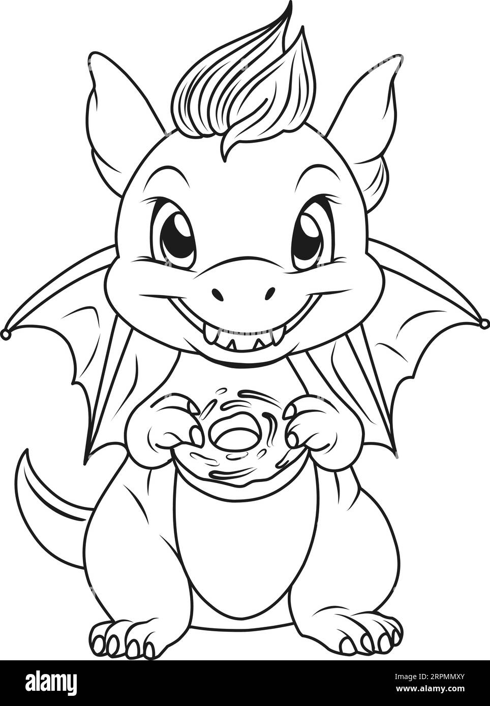 Mythical dragon coloring page Black and White Stock Photos &amp; Images - Alamy