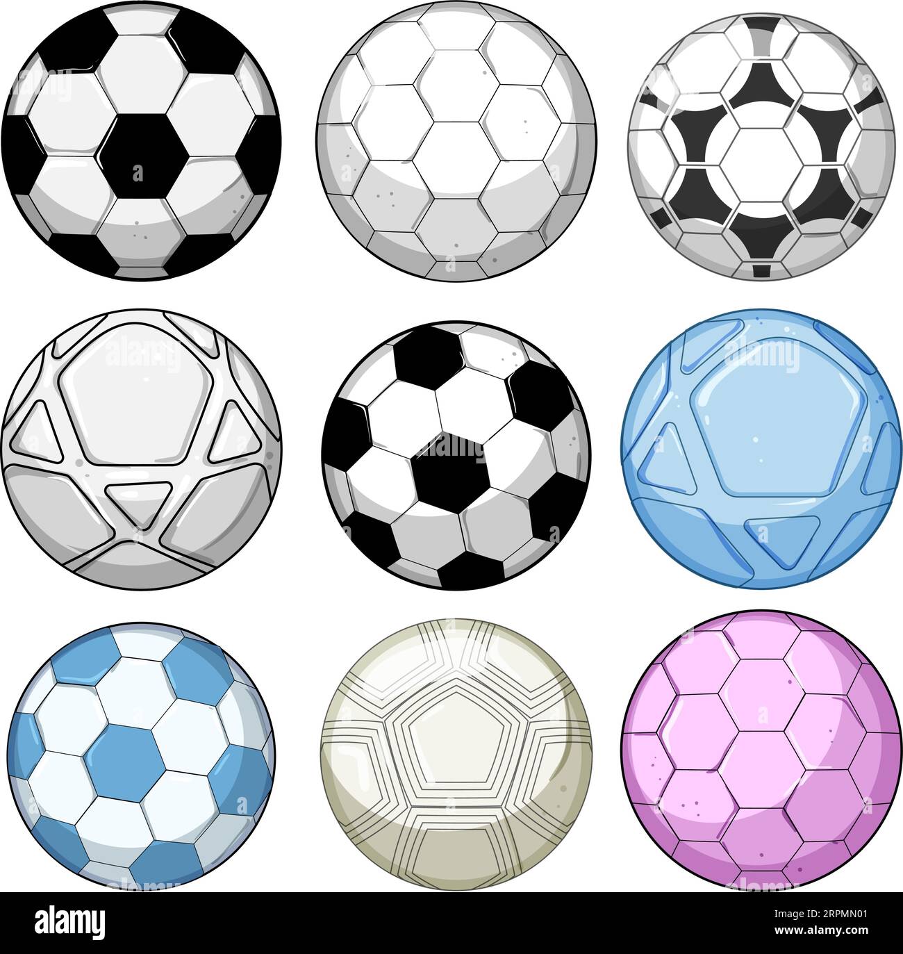 soccer ball set cartoon vector illustration Stock Vector Image & Art ...