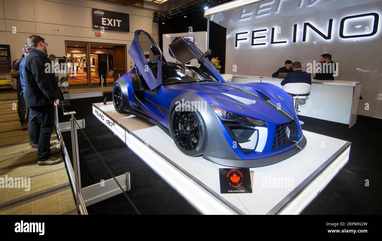 200214 -- TORONTO, Feb. 14, 2020 -- A Felino cB7R is seen during the 2020 Canadian International Autoshow at the Metro Toronto Convention Center in Toronto, Canada, on Feb. 14, 2020. The annual ten-day event kicked off here on Friday with a display of more than 1,000 vehicles of different kinds. Photo by /Xinhua CANADA-TORONTO-CANADIAN INTERNATIONAL AUTOSHOW ZouxZheng PUBLICATIONxNOTxINxCHN Stock Photo