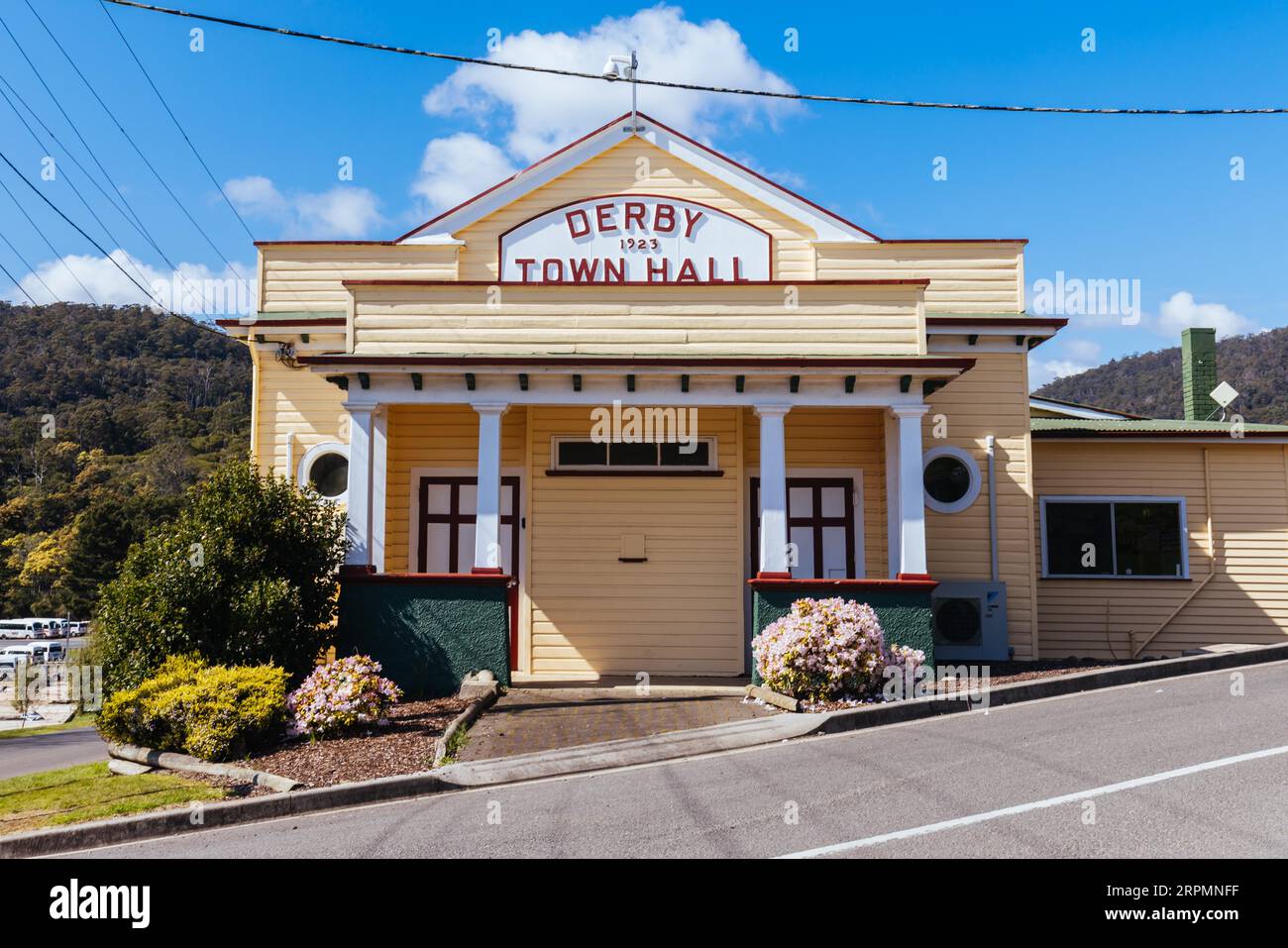 DERBY, AUSTRALIA, SEPTEMBER 23, 2022 Iconic building architecture of a Town Hall in the rural