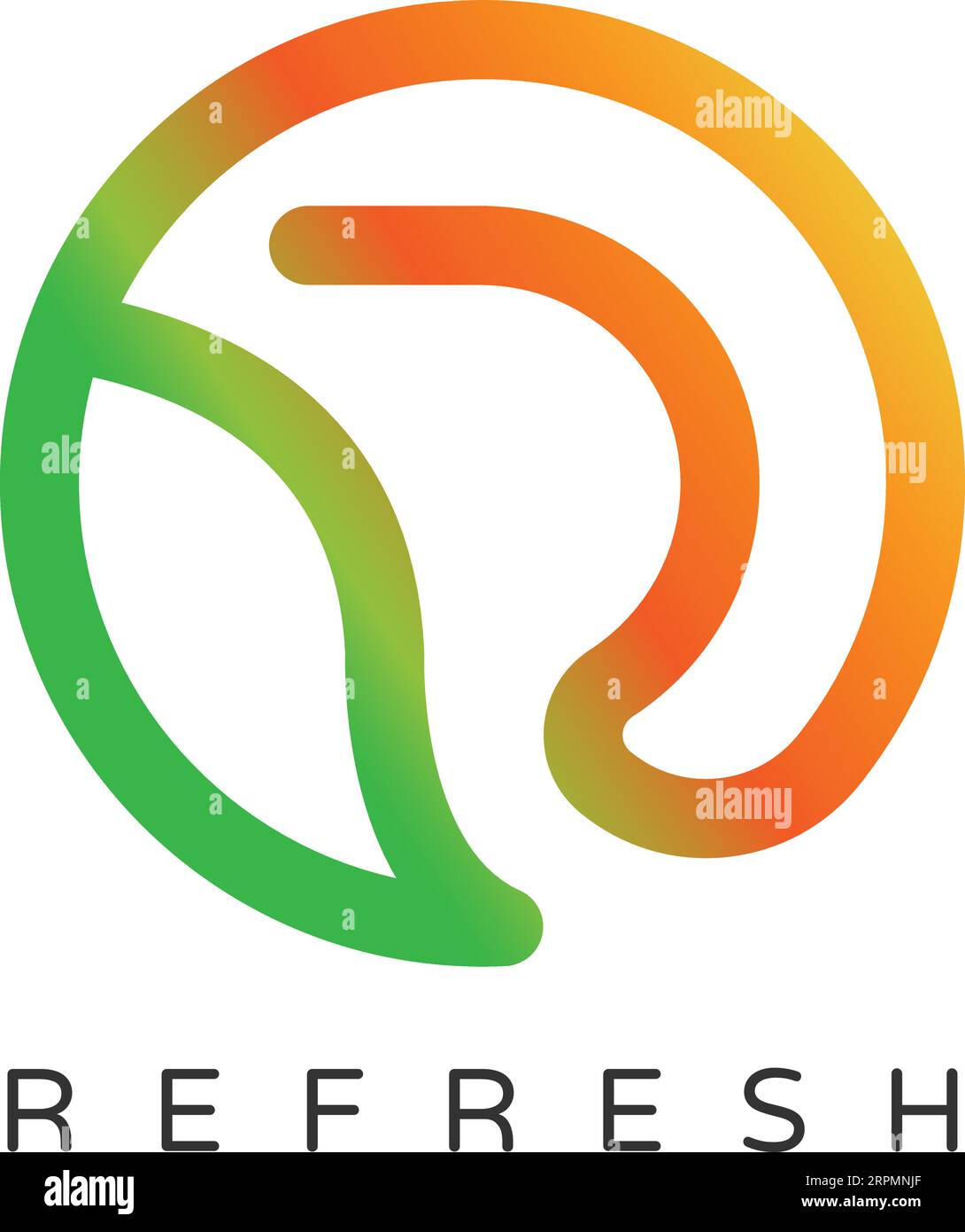 3d abstract linear design R letter refresh logo concept Stock Vector