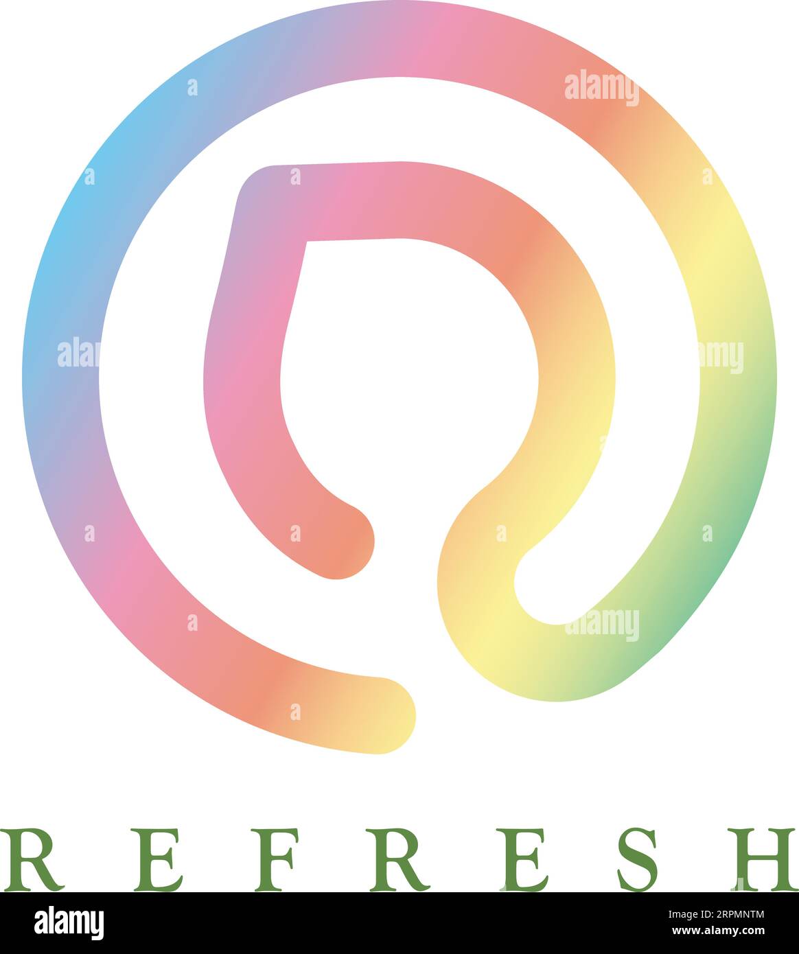 3d abstract linear design R letter refresh logo concept Stock Vector