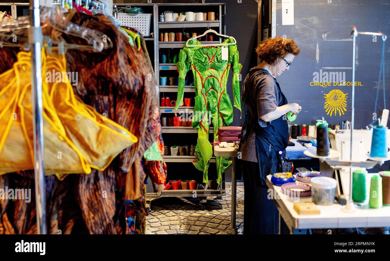AMSTERDAM - Costumes during a backstage tour of the new Cirque du Soleil show. OVO can be seen in September at Ziggo Dome in Amsterdam and Ahoy in Rotterdam. ANP IRIS VAN DEN BROEK netherlands out - belgium out Stock Photo