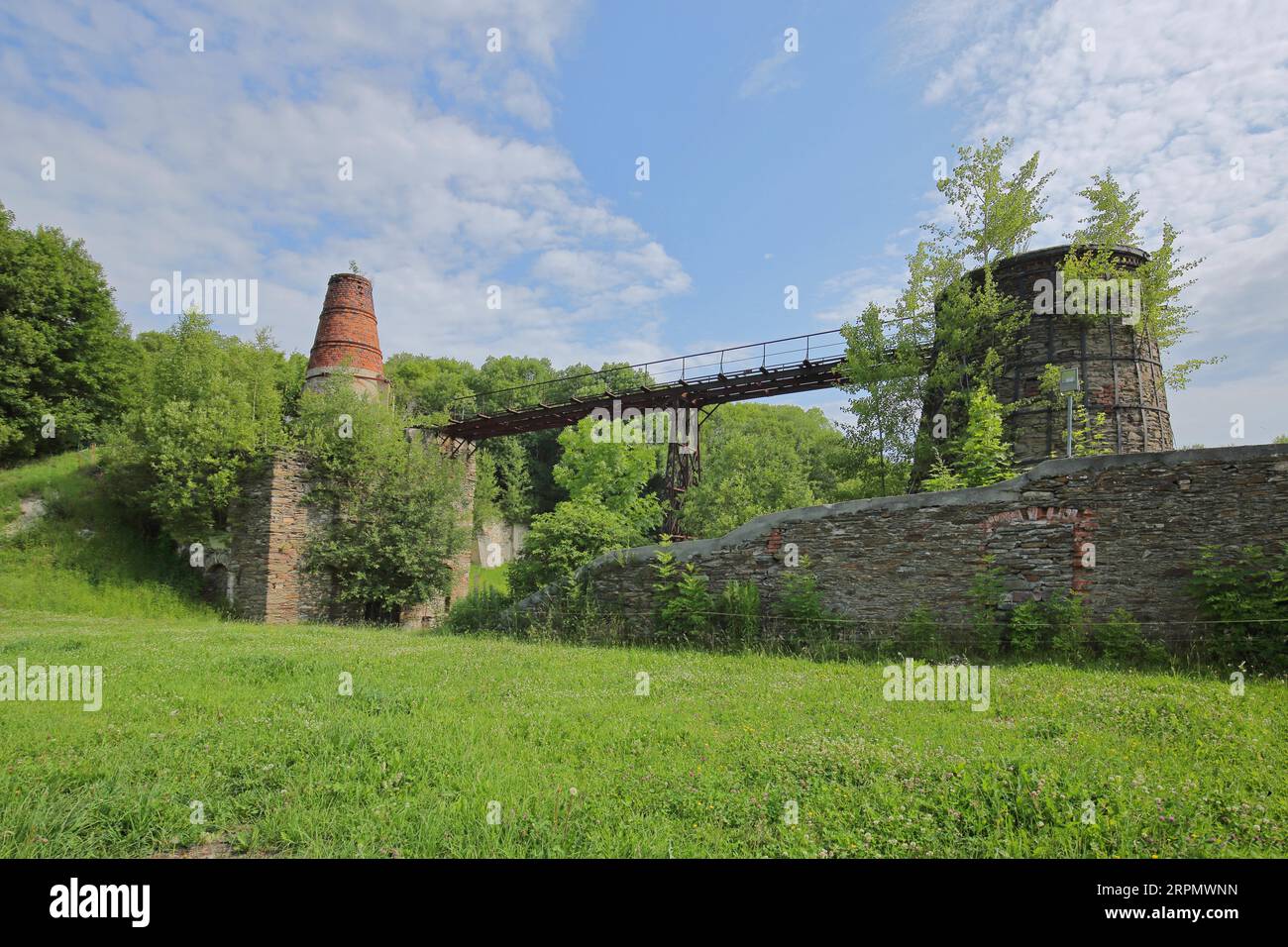 Historic lime works with kilns, former, mine, mining, kiln, kilns, lime