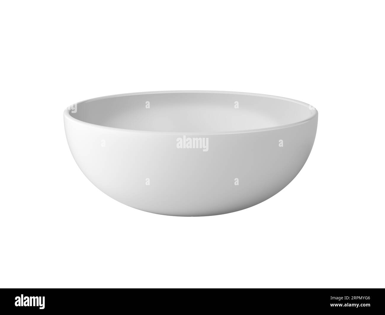 Empty porcelain bowl isolated on white background. 3d illustration. Stock Photo