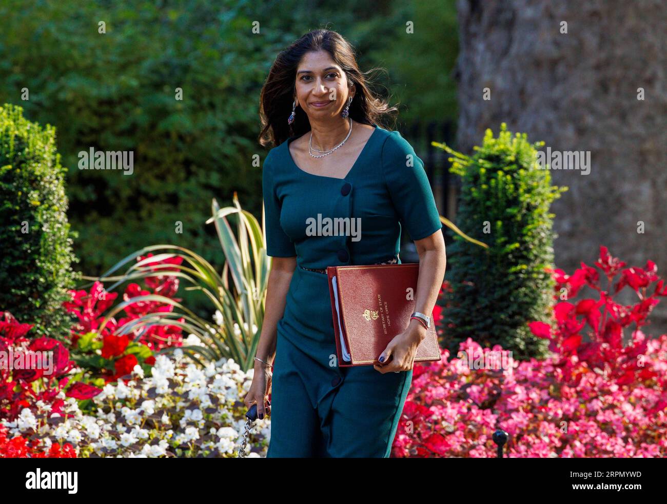 London, UK. 5th Sep, 2023. Home Secretary, Suella Braverman, arrives for the first Cabinet meeting after the summer recess. Credit: Mark Thomas/Alamy Live News Stock Photo