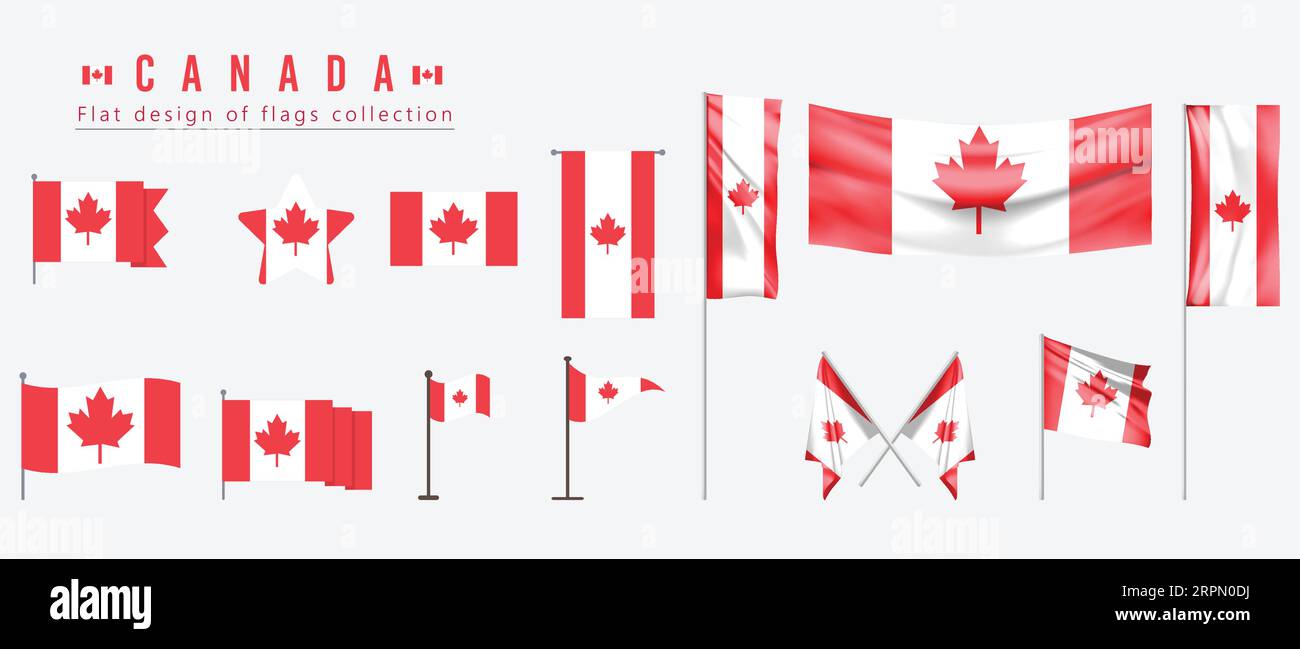canada flag, flat design of flag Stock Vector