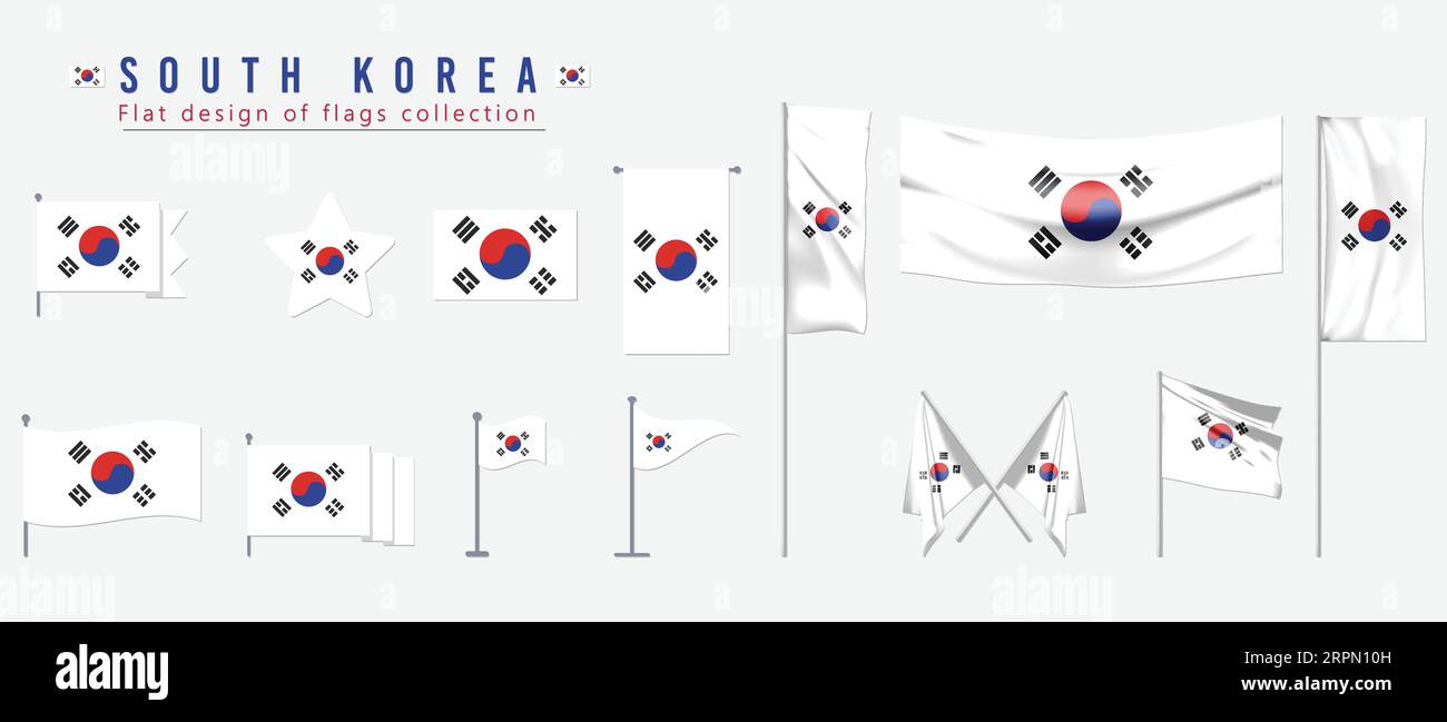 South Korea Flag Flat Design Of Flags Collection Stock Vector Image south-korea-flag-flat-design-of-flags-collection-stock-vector-image