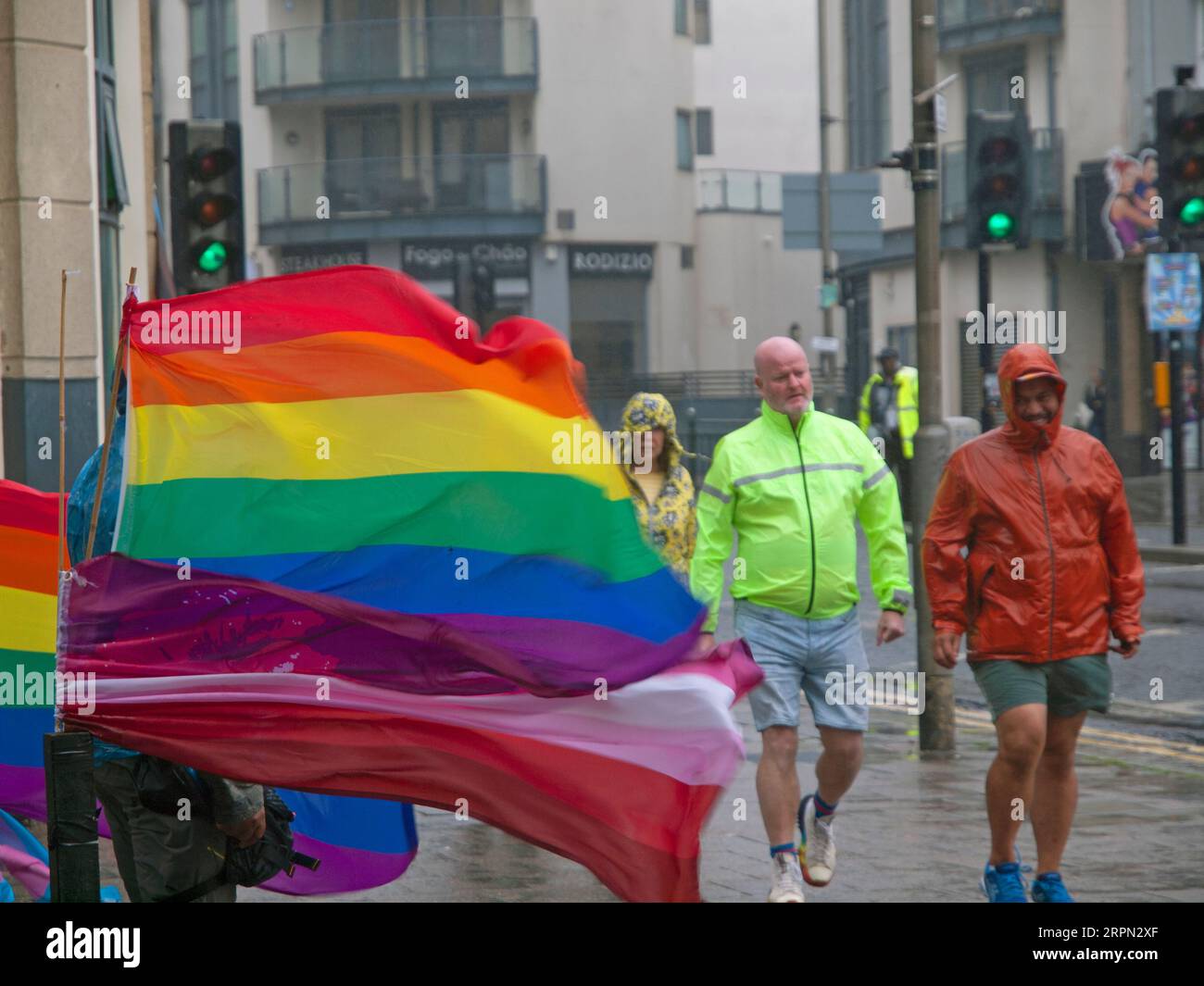 Foul weather at Brighton Pride 2023 Stock Photo