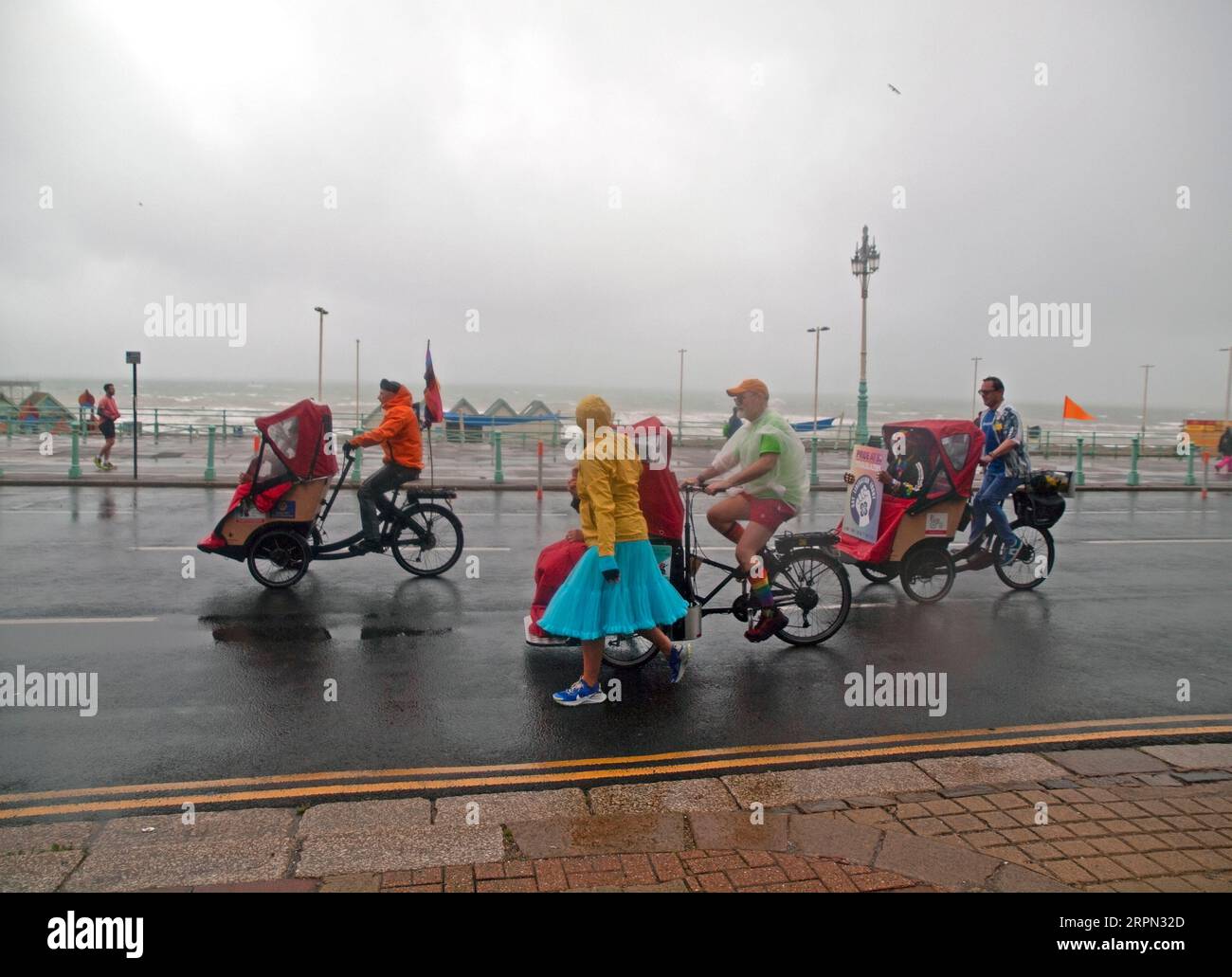 A wet day on the seafront for Brighton Pride 2023 Stock Photo