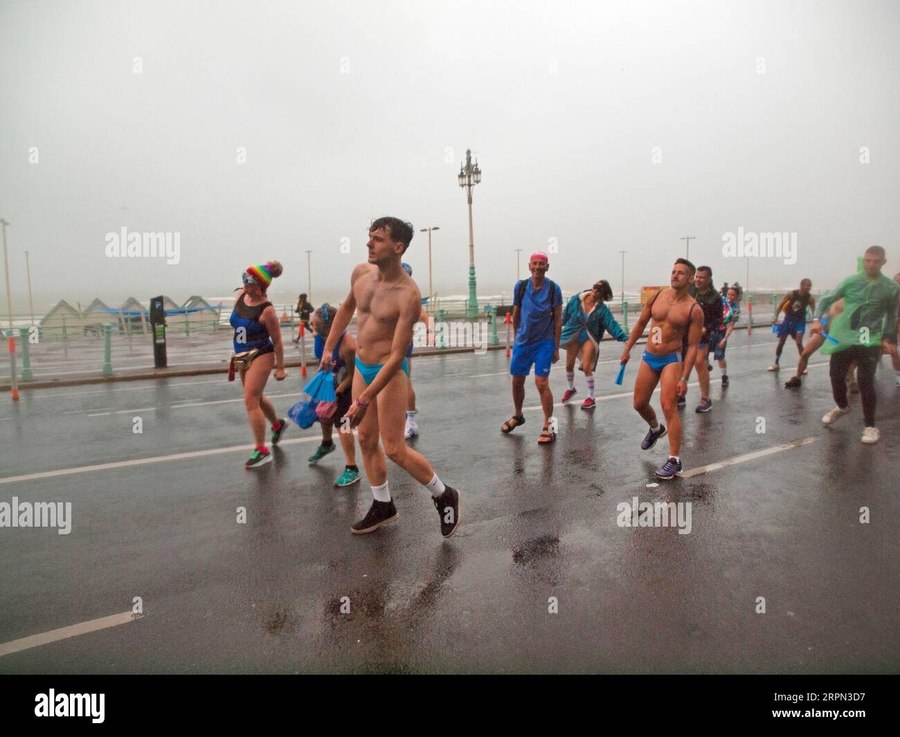 Swimmers take part in the parade for Brighton Pride 2023 Stock Photo