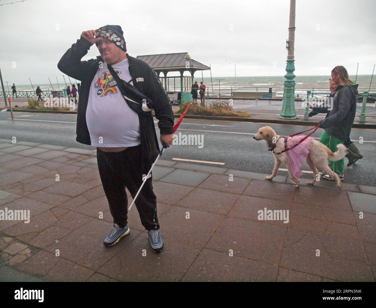 A wet day on the seafront for Brighton Pride 2023 Stock Photo