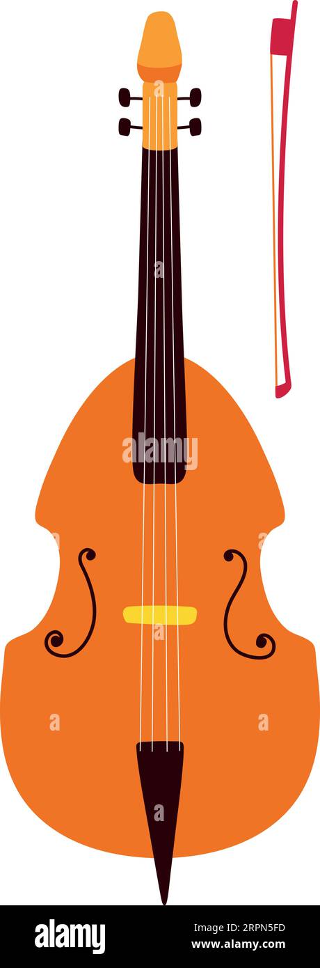 Cello icon. Classic orchestra string music instrument Stock Vector