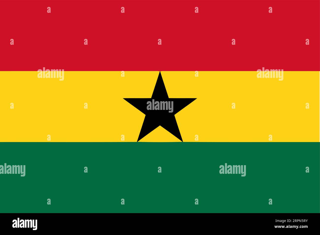 original and simple Ghana flag isolated vector in official colors and Proportion Correctly Stock Vector