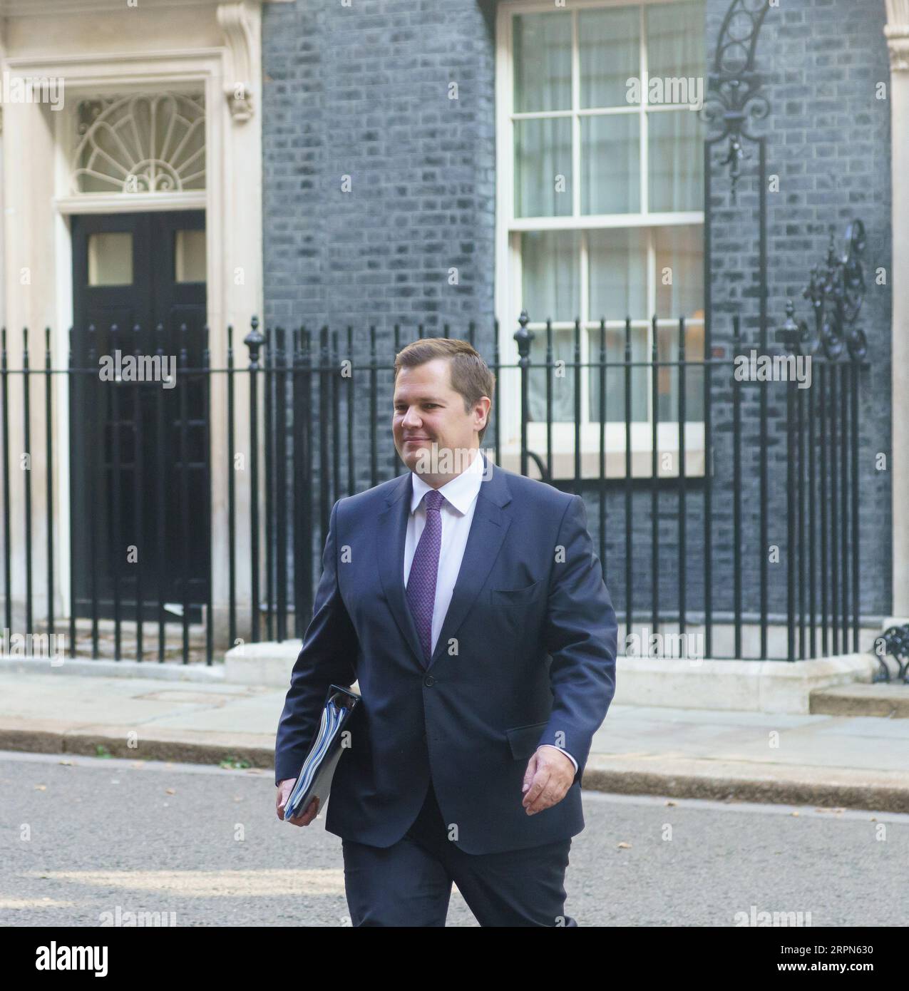 Westminster, London. 5th September 2023. Cabinet minsters leave Downing Street following the first Cabinet meeting since the summer recess. PICTURED: Rt Hon Robert Jenrick Minister of State (Home Office) (Immigration) Bridget Catterall AlamyLiveNews. Stock Photo