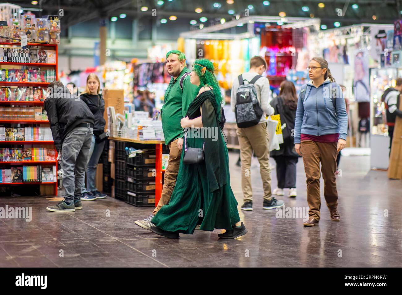 The Leipzig Book Fair is an international book fair that takes place annually in spring at the Leipzig Exhibition Centre. It is the spring meeting Stock Photo