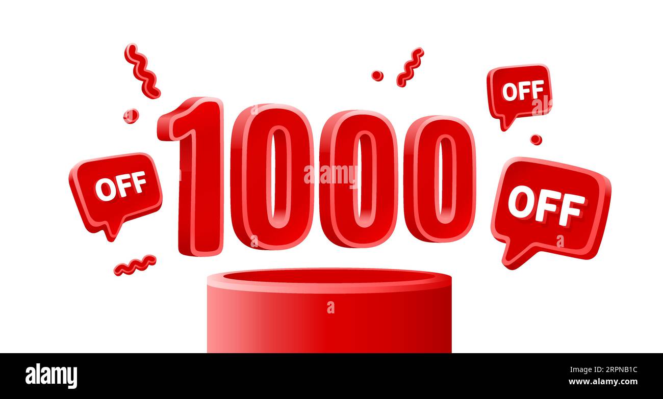 Mega sale special offer, 1000 off sale banner. Sign board promotion ...