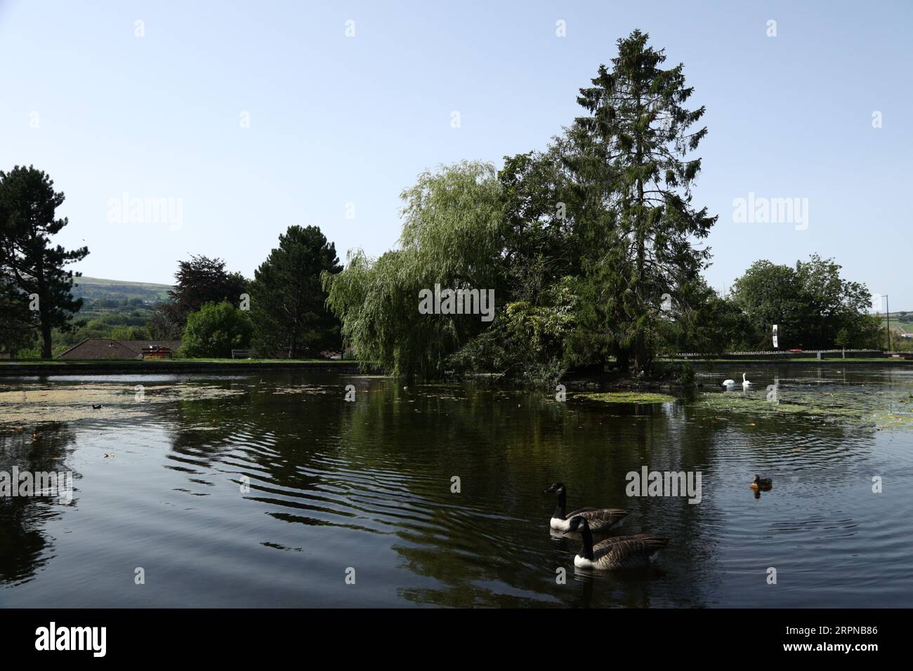 Cyfarthfa Park, Merthyr Tydfil, South Wales, UK.  5 September 2023.  UK weather:  Sunny scenes with more warm temperatures forecast.  Credit: Andrew Bartlett/Alamy Live News Stock Photo