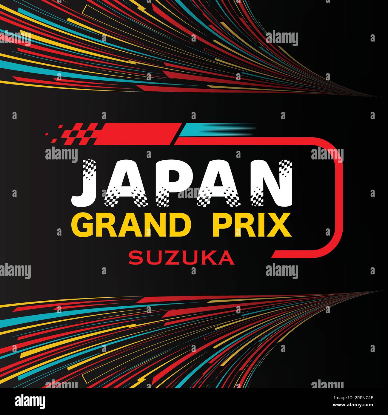 Japan colorful Grand Prix wallpaper Stock Vector Image & Art - Alamy