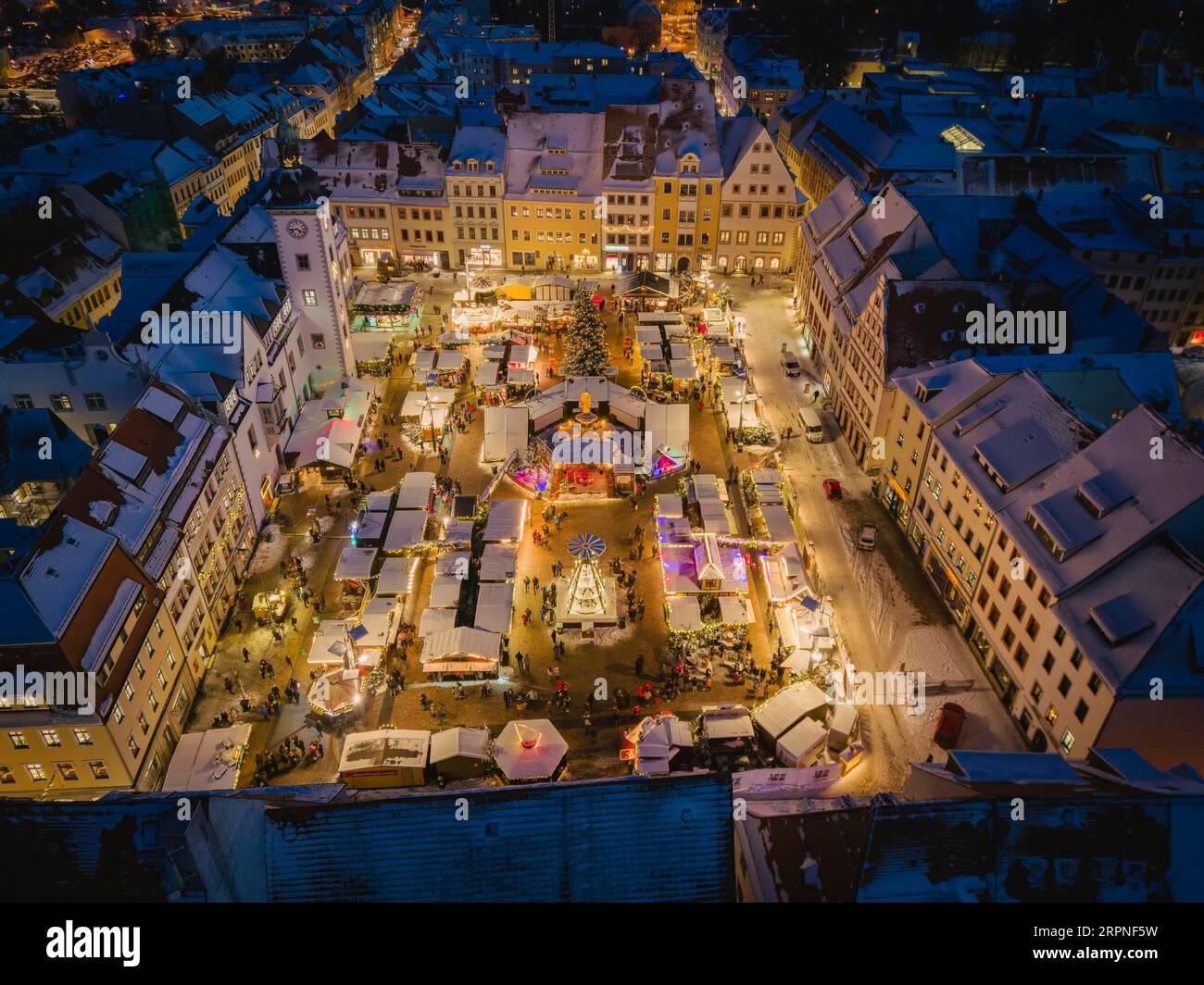 The Freiberg Christmas Market on the Obermarkt in front of the town