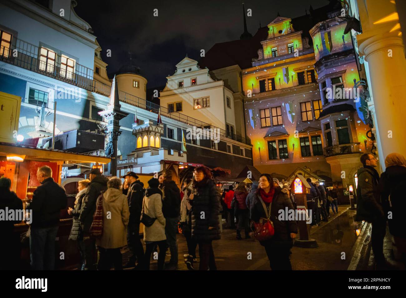 Medieval Christmas market in the stable yard of Dresden's