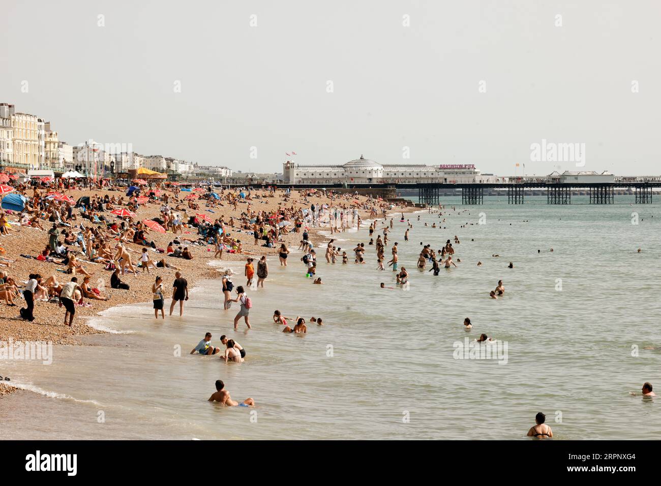Brighton Beach City of Brighton Hove East Sussex UK Heatwave hits
