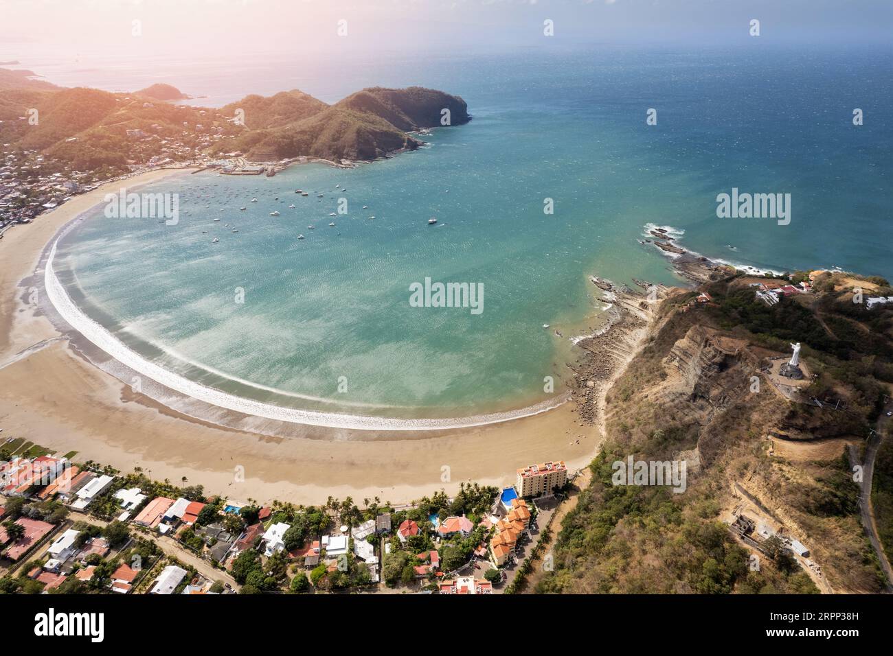 Nicaragua san juan del sur town travel theme aerial drone view Stock Photo