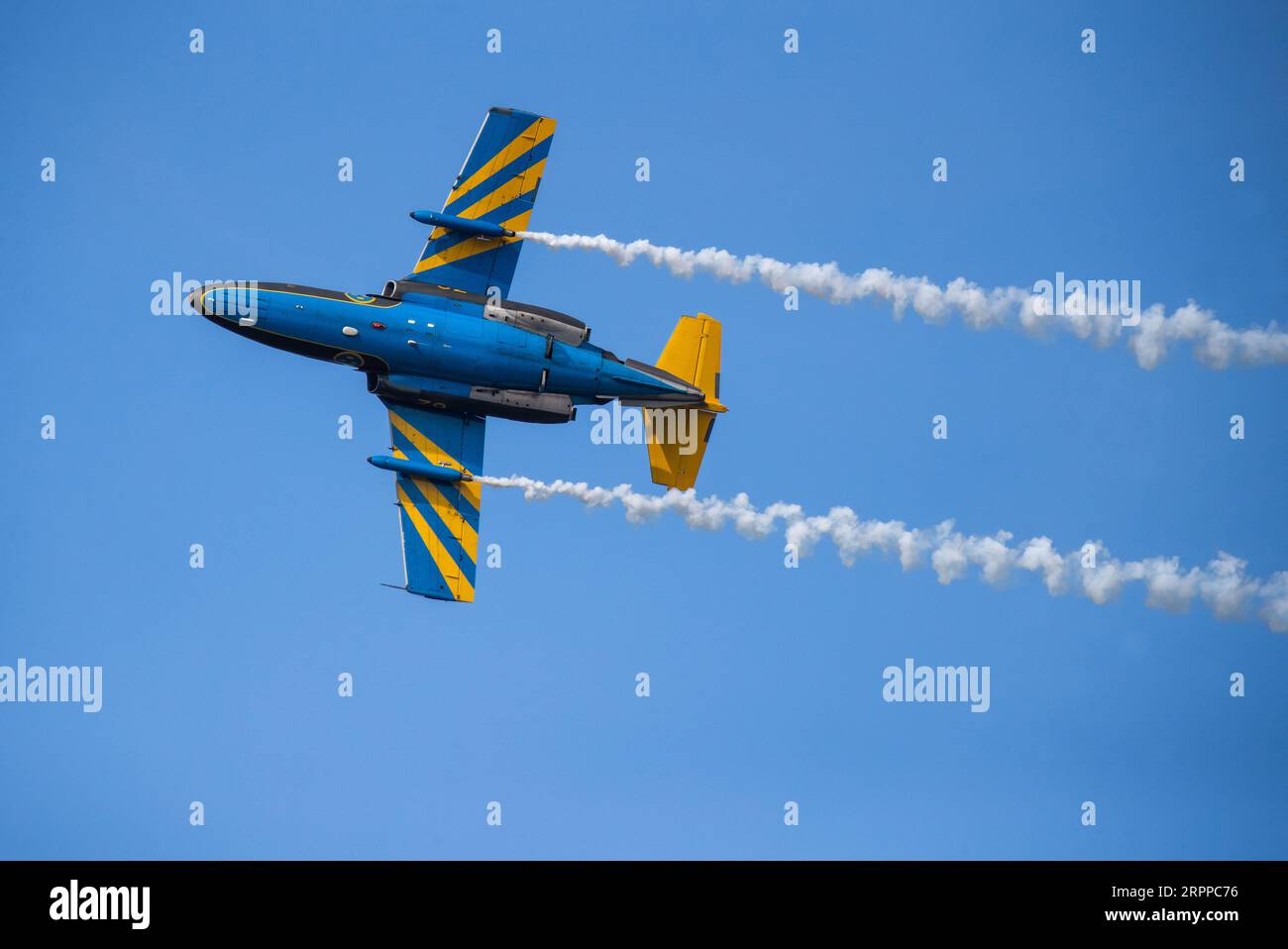 Air show, The Saab 105, SK 60, at Örebro airport, Örebro, Sweden. Stock Photo